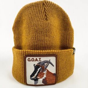 Goorin Bros Goat Beanie G.O.A.T. Mustard Yellow The Farm Animal Cuffed Knit Hat